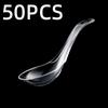 50/100/200PCS High-Quality Transparent Plastic Disposable Spoons Clean And Durable Tableware Suitable For Picnics And Daily Use