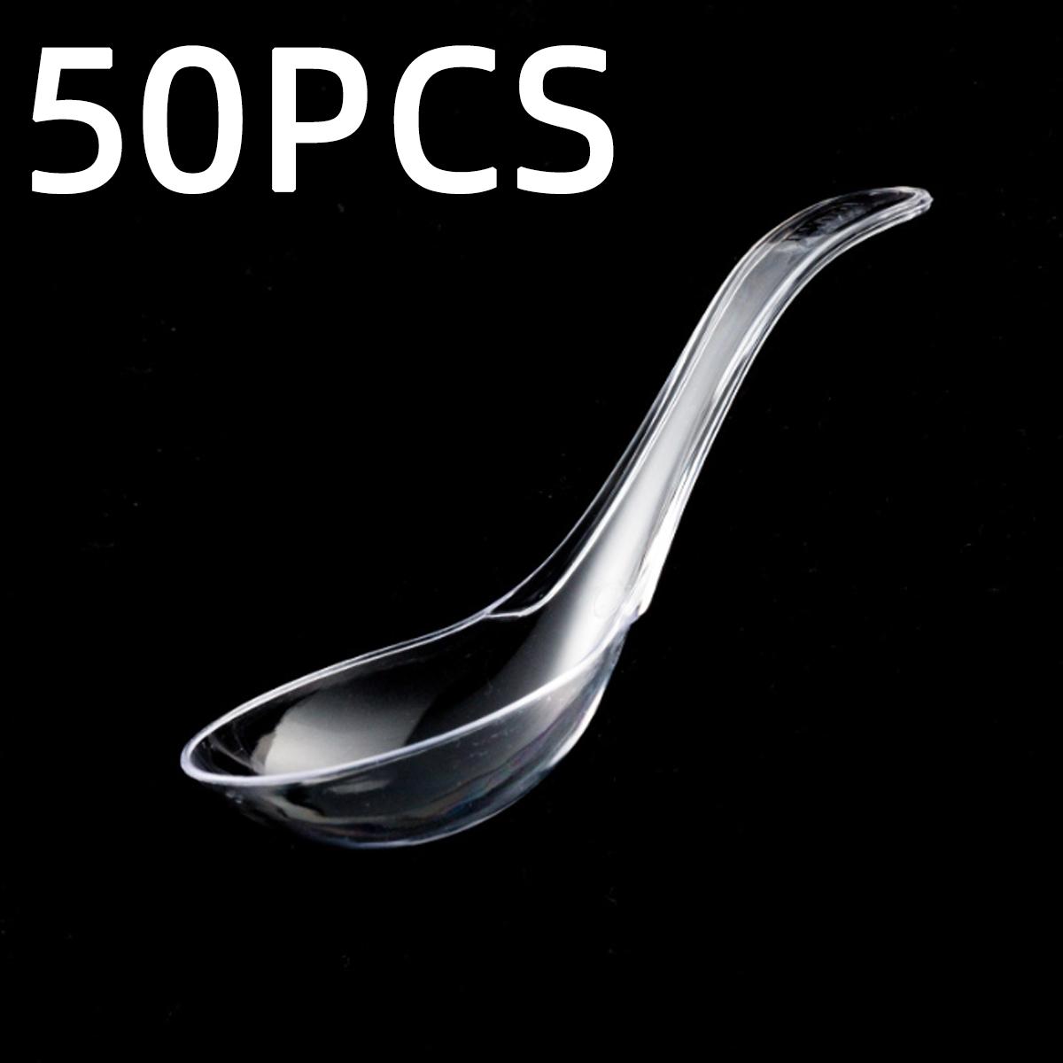 

50/100/200/500pcs Mini Transparent Plastic Spoon Disposable Spoon Suitable For Parties Gatherings Family School Festivals Outdoo
