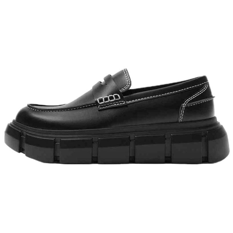 

ZARA Platform Penny Loafers Black Womens 12646520-38 42