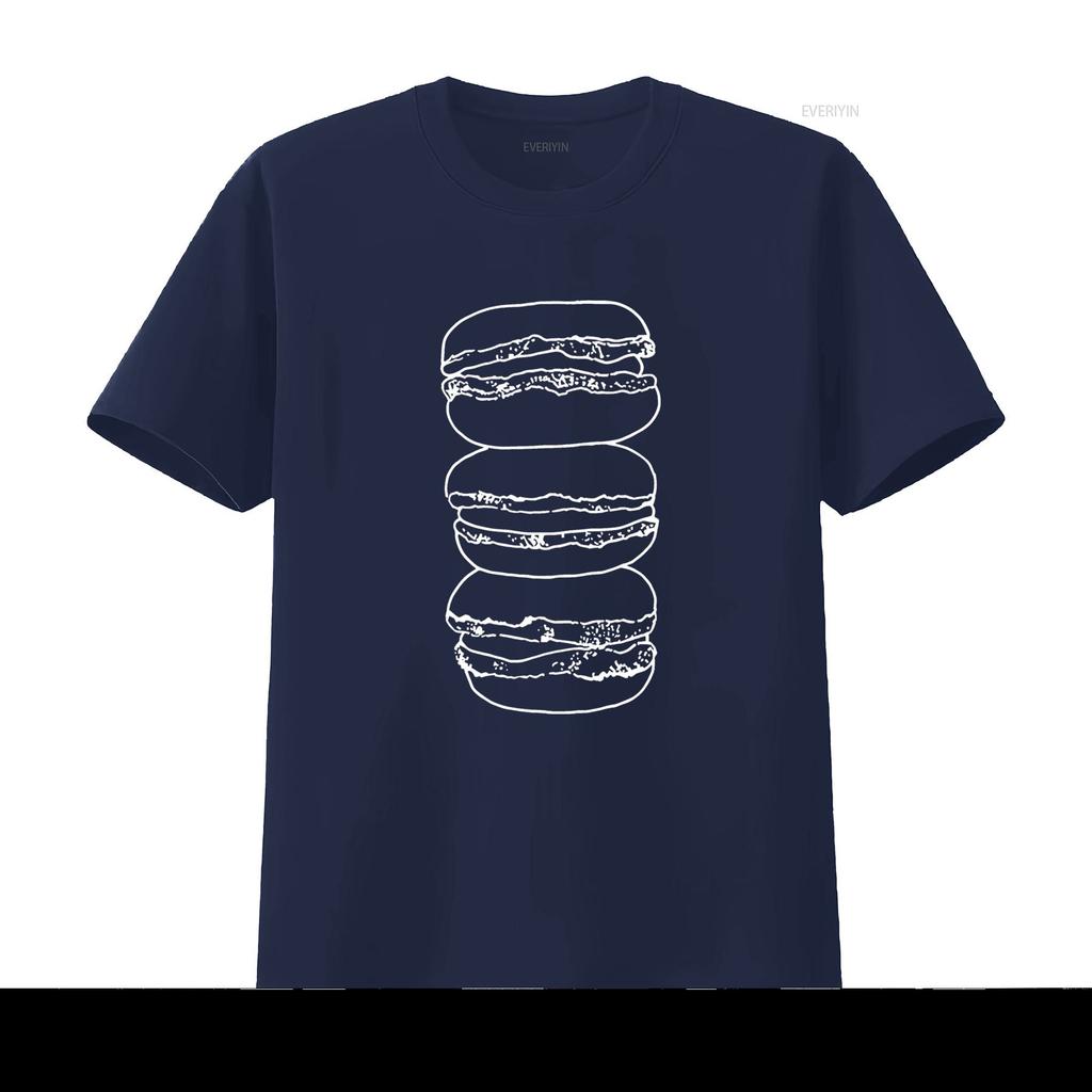 Black Hamburger Print T Shirt for American Fashion Lovers vintage Washed Unisex Soft homme streetwear Stylish Versatile