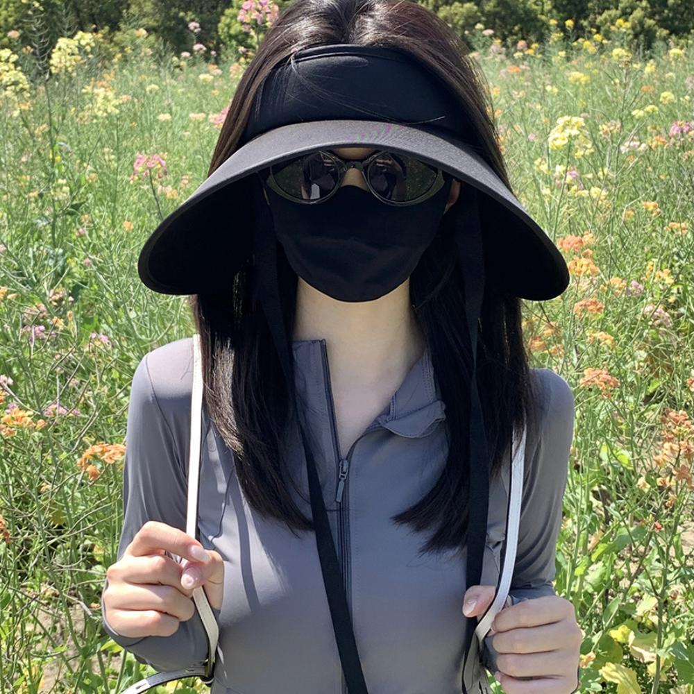 

With A Shawl Sunshade Cap Cycling Uv Resistant Sun Hat New Beach Hat Women 1 чёрный