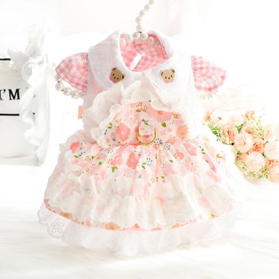 Frühlings-Hundekleid, Haustierkleidung, Katzen-Tutu-Rock, Welpe, Yorkshire Terrier, Pomeranian, Malteser, Bichon, Chihuahua, kleine Hundebekleidung