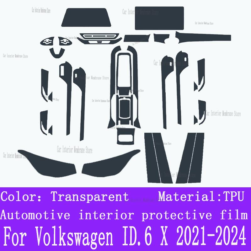 For Volkswagen ID.6 X -2024 Car Gearbox Panel Film Dashboard Protective Sticker Interior Screen Anti-Scratch Accessories