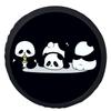 Cute Panda Trio Spare Tire Cover Durable Polyester Wheel Protector Universal Fit for SUV