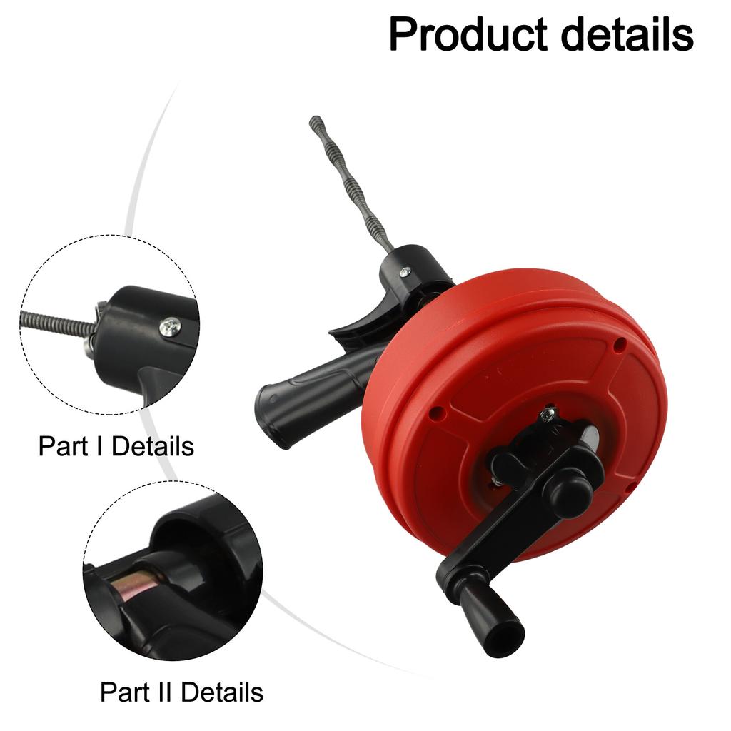Drain Cleaner Drain Auger Unclogging Pipes Plumbing Projects 3 4 To 2 Inch Capacity Automatic Clutch Spring Hygienic Storage