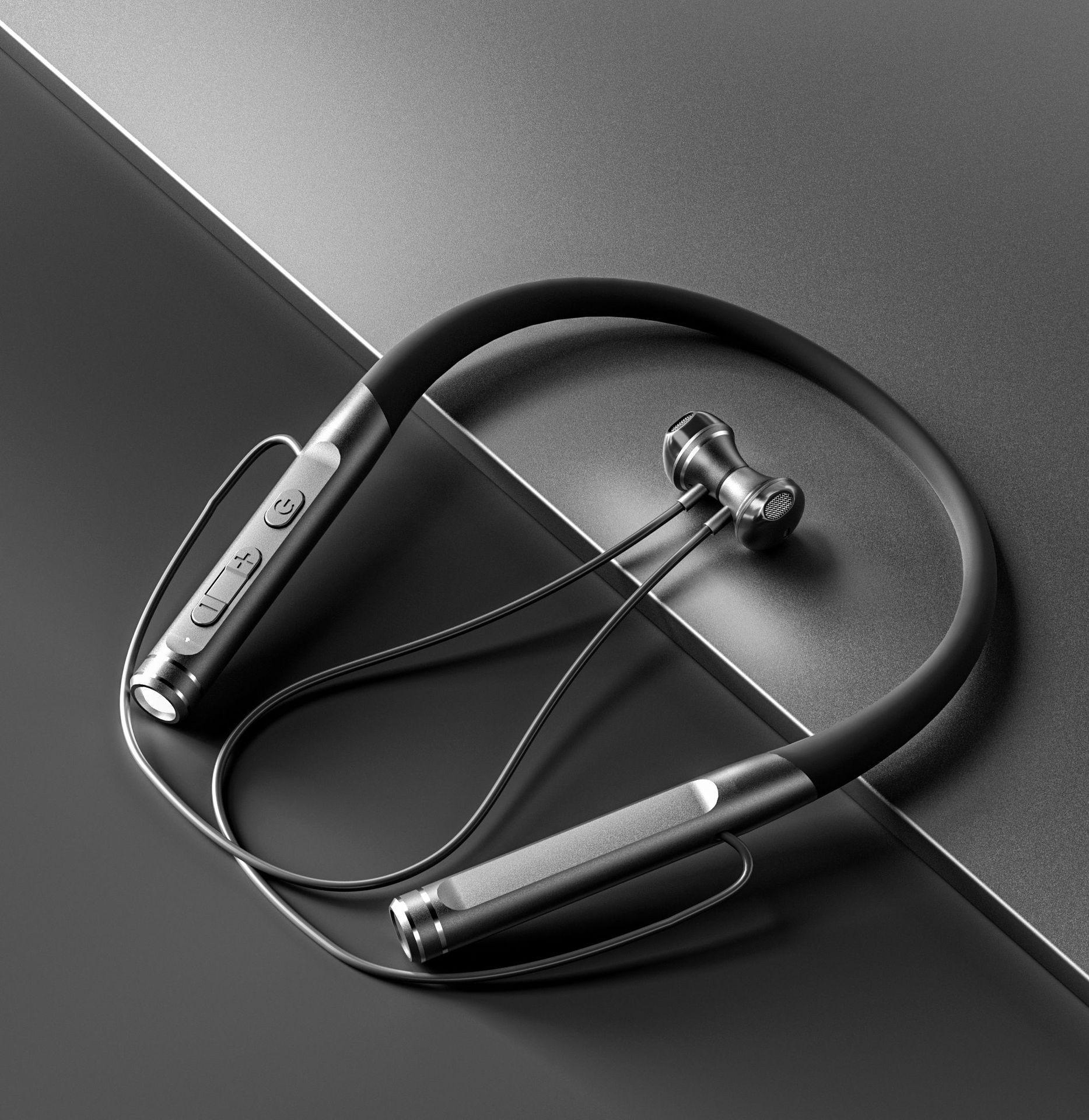 

Спортивная гарнитура Bluetooth 5.2 с шейным ободом, магнитным креплением, полувставной конструкцией и слотом для карты TF