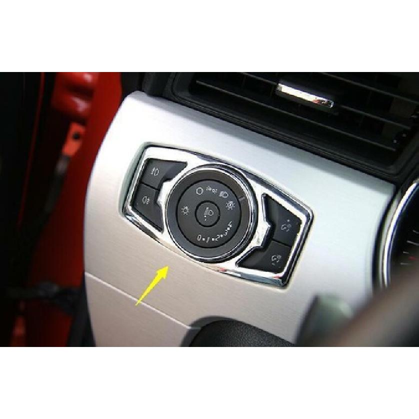 Headlight Switch Control Frame Cover 1* For Ford Mustang 2015- Silver Chrome