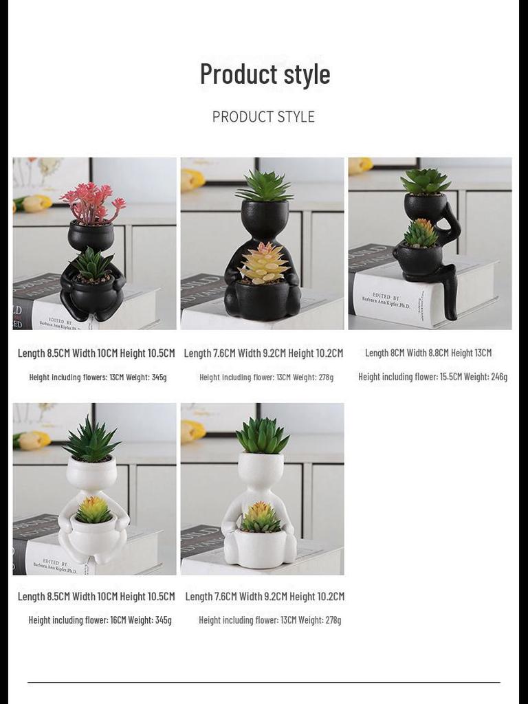 European-Style Succulent Doll Pots: Creative Desktop Green Plant Ornaments