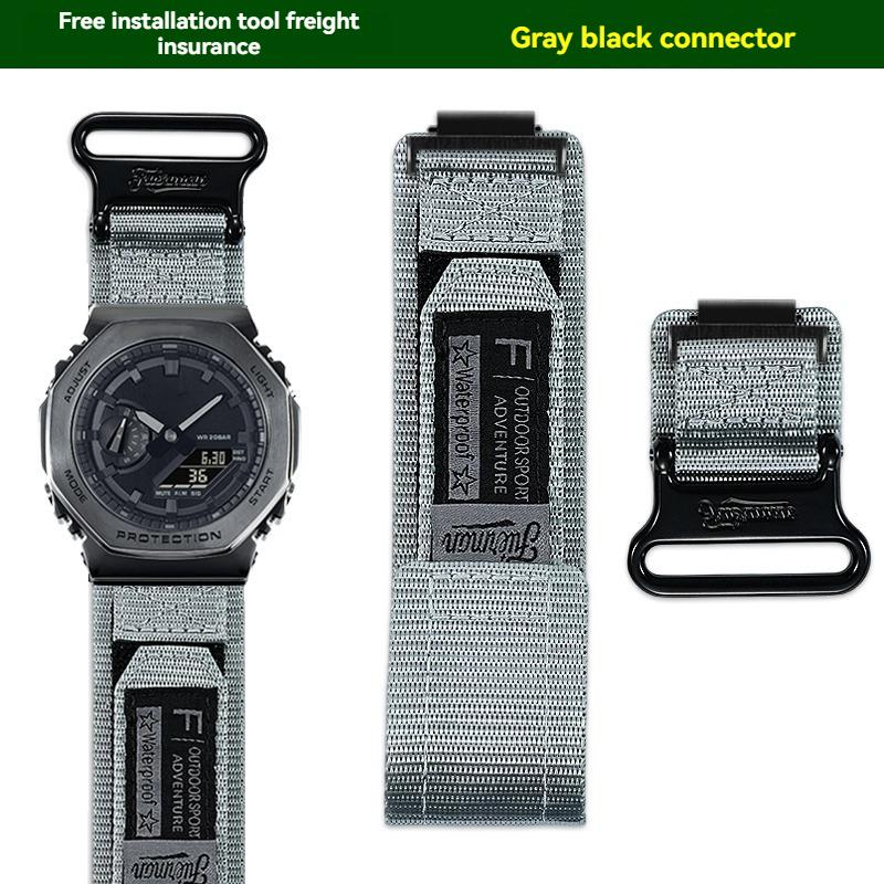 

for Casio Octagonal Hachioji 5611 GM2100/GBM-2100 series canvas nylon watch strap mountaineering men s bracelet accessories GM2100 GBM-2100