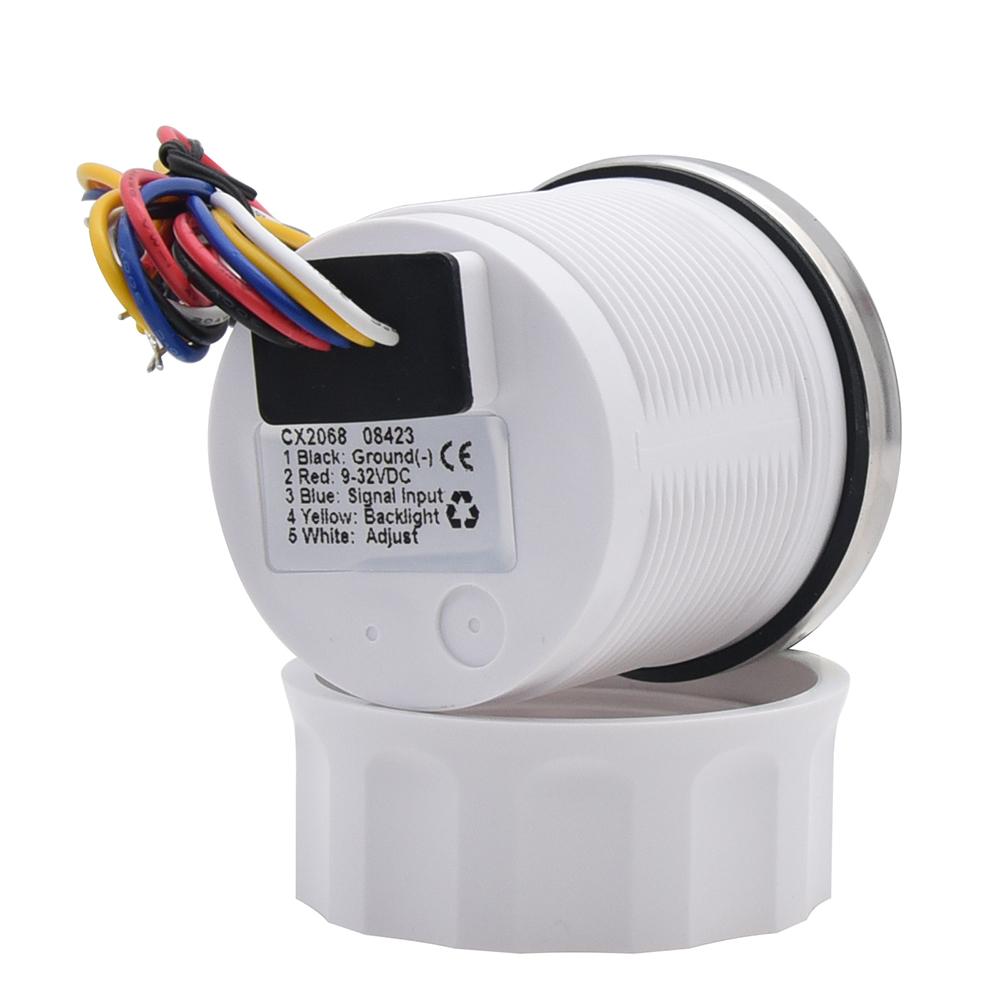 52MM Fuel Level Gauge 0-190 Ohm 7 LED Backlight With Alarm For Marine Car RV Camper Yacht Fuel Level Meter 12V/24V