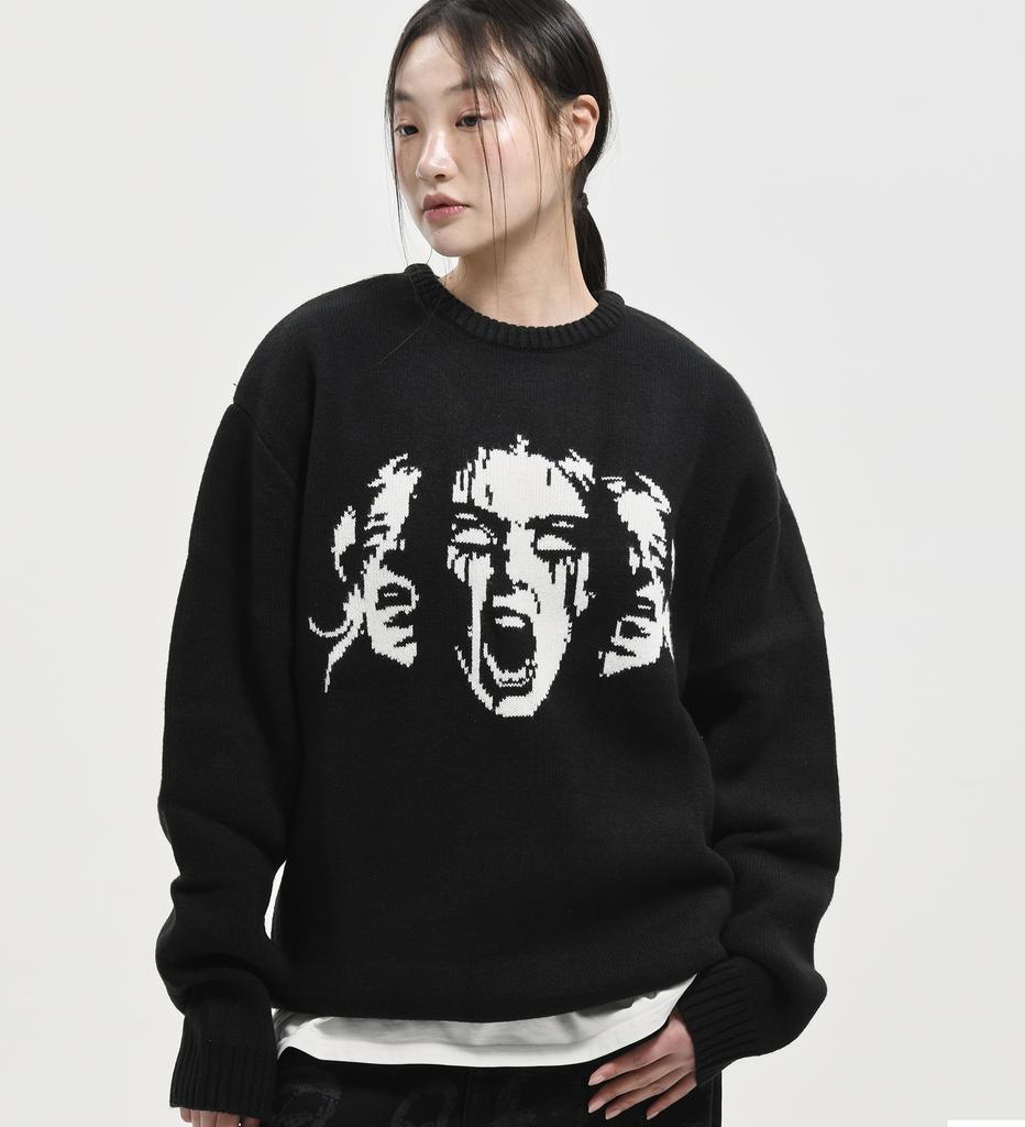 EXTRAORDINARY Witches Jacquard Sweater Black