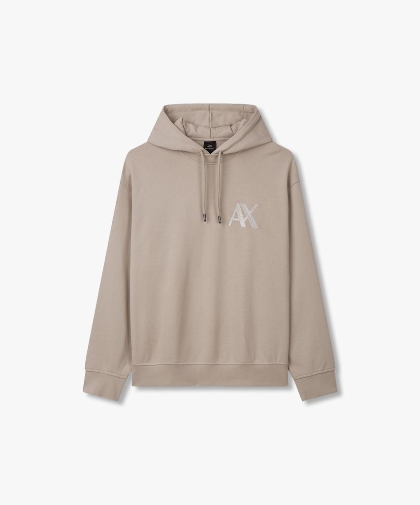 Armani Exchange Men'S Embroidered Logo Stretch Hoodie Sweatshirt_Beige A414331016