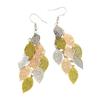 Vintage Hollow Leaves Drop Earrings for Women Bohemian Colorful Long Dangle Earrings 2024 Fashion Zircon Boucle Oreille Femme