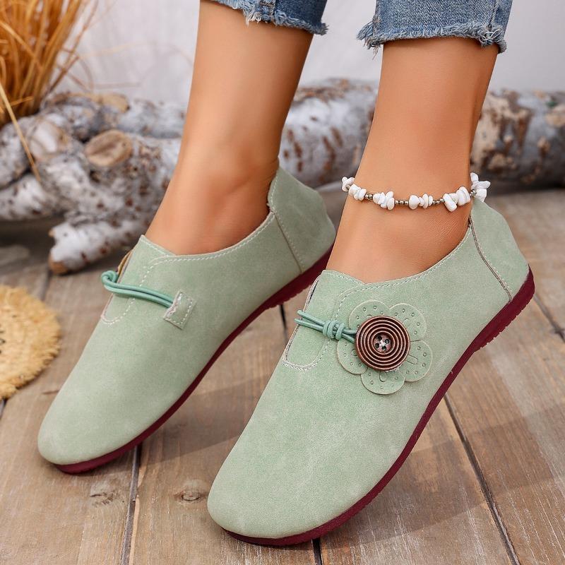 Large Size Flat-bottomed Casual Single Shoes for Women's Spring and Autumn New Flat-bottomed Round Head Shallow Mouth Doudou Women's Single Shoes