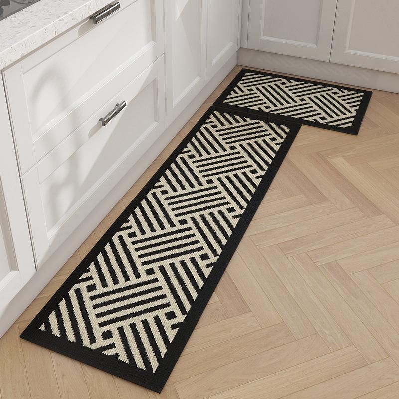Kitchen Floor Mat Waterproof, Oil-proof Carpet, Washable and Erasable Long Strip Anti-slip, Dirty and Wear-resistant Mat Doormat