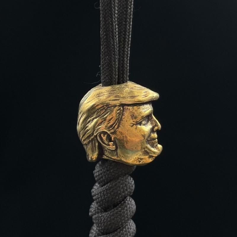 Brass Skull Charm Skull Jewelry Pendant Bead Charm Lanyard Bead Brass Texture Suitable for Bracelets and Keychains