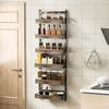 2 In 1 Over The Door Pantry Organizer, Wall Mounted Spice Rack, 6/8 Layer Design Spice Cabinet, Pantry Door Seasoning Shelves with Adjustable Basket