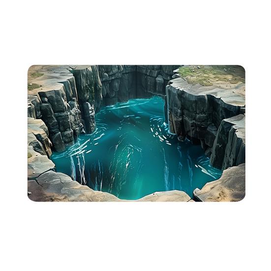 3D Depth Floor Mat Diatomaceous Earth Absorbent Bottomless Pit Bath Mat Non-Slip Optical Illusion Rug for Bathroom Bedroom Living Room Decor