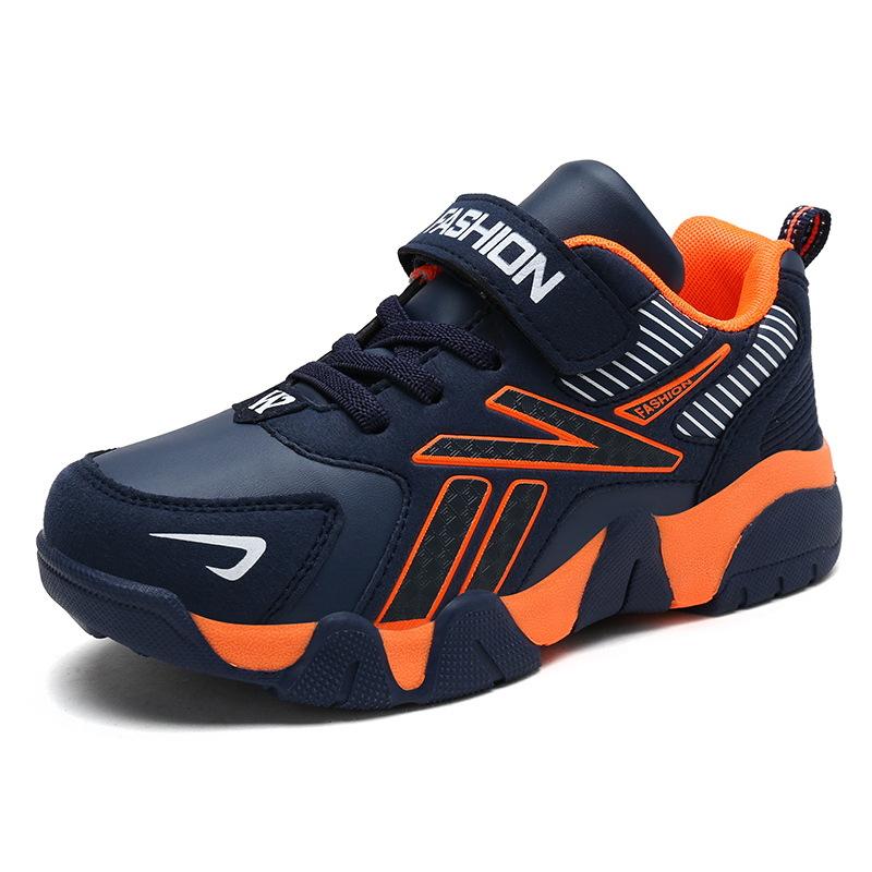 Leather Students Boys' Sports Shoes Waterproof and Non-slip Middle Help Middle School Children Elementary School Students Walking Shoes Outdoor Hikin