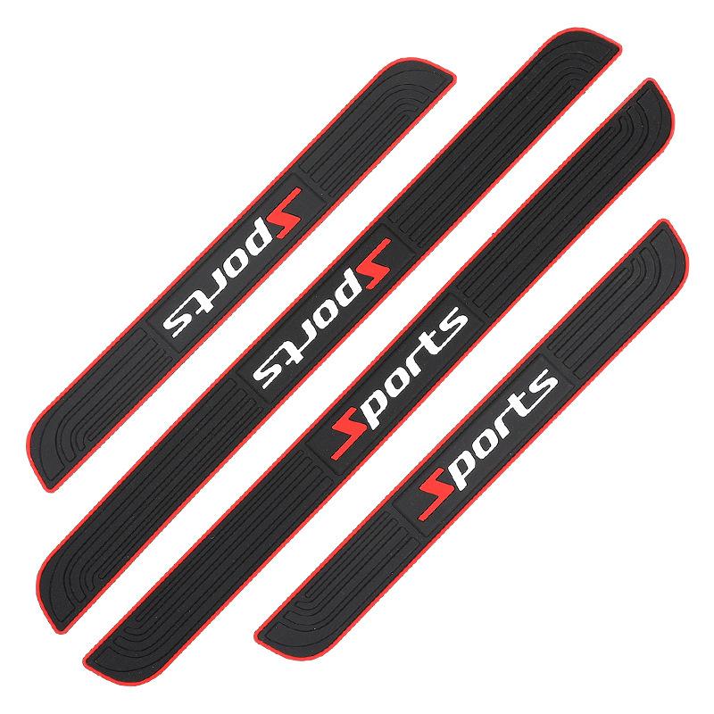 4Pcs Rubber Car Door Sill Scuff Covers Black Door Panel Guards Protector Trim Anti-scratch Exterior Parts Car Decor Accessories