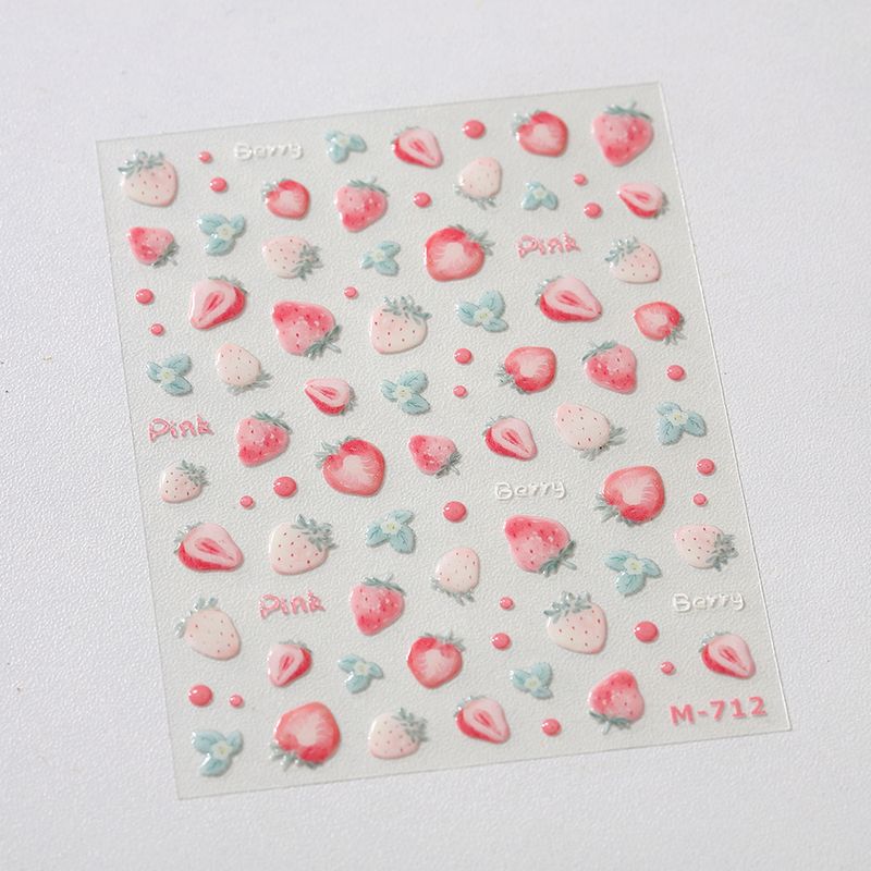 

Qiji Cartoon Attractive Strawberry Jelly Glue Nail Sticker Waterproof Nail Sticker Decorative Decals Ornament M712 M712 (jelly gum)