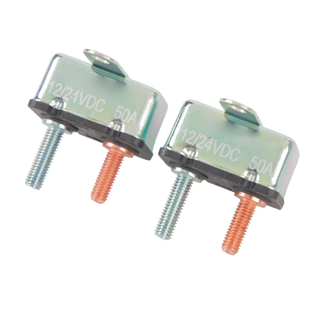 2Pcs Automatic Reset Circuit Breaker Aluminum Alloy Overload Protection Circuit Breaker for Car