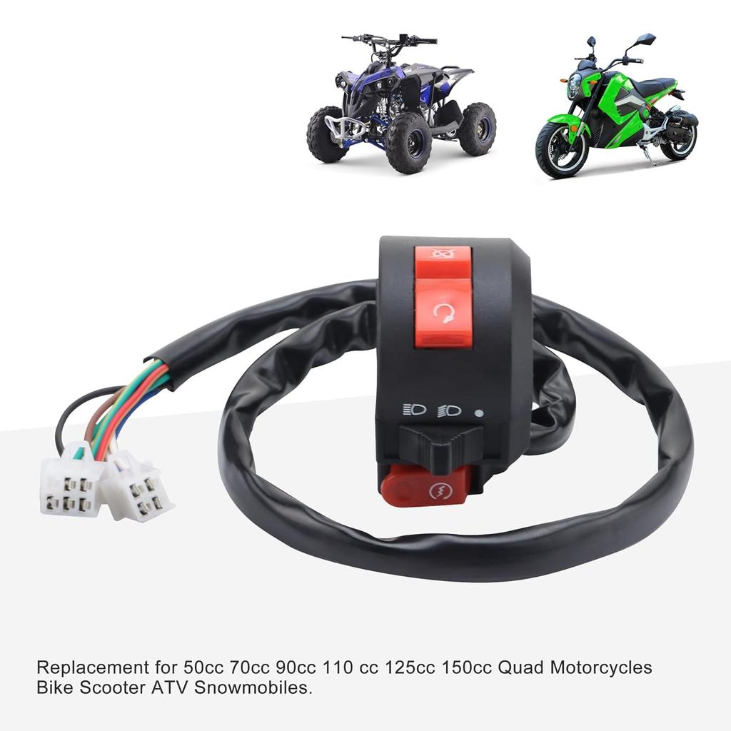 GOOFIT 5+4 Pin 9 Wire 3 Function Left Starter Kill Light Switch Assembly Replacement For 50Cc 70Cc 90Cc 110 Cc 125Cc 150Cc ATVs Quad Motorcycles Bike