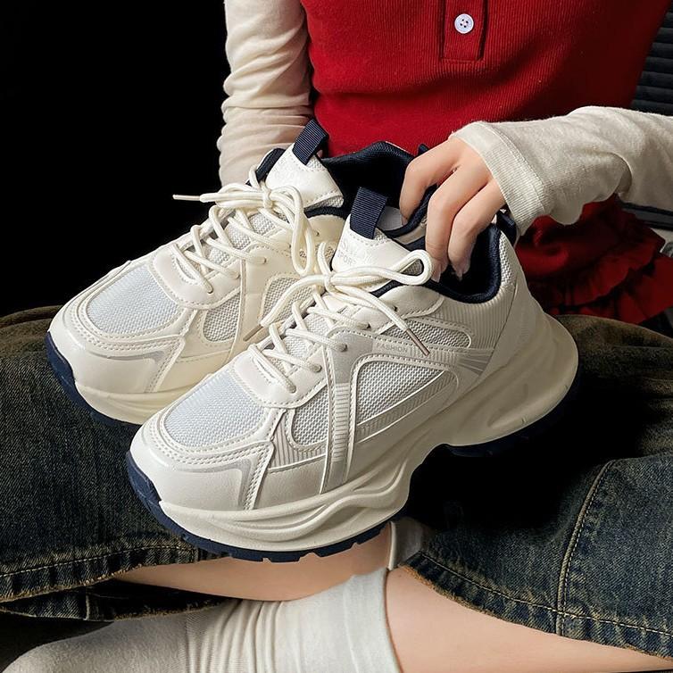 Queen Fan Retro Heightened Platform Dad Shoes Women's 2025 New Summer with Skirt Soft-soled Sneakers