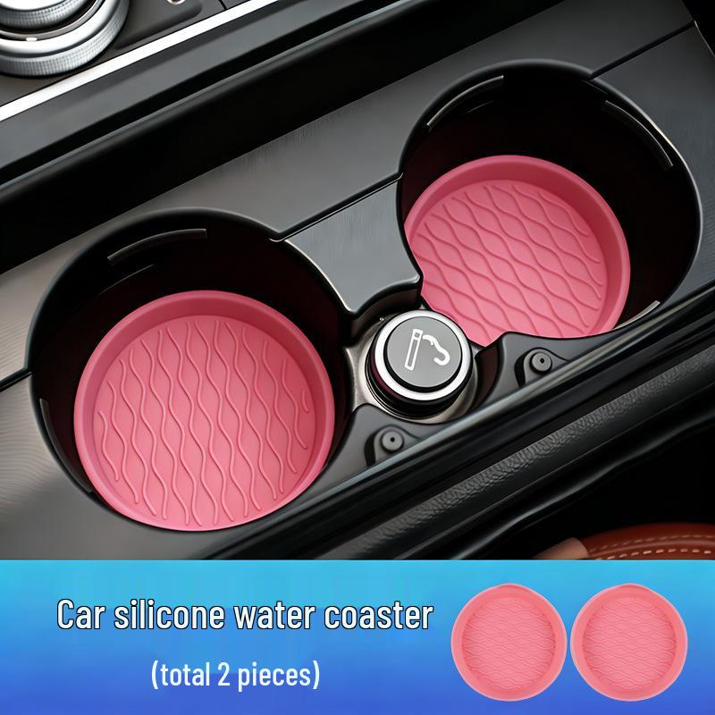 Silicone Non-Slip Car Coaster: Spill-Proof Round Cup Holder Mat