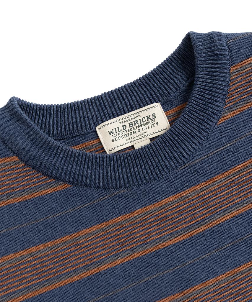 Waildeubeuligseu W23 Knitted Stripe T-Shirt (Blue&Brown)