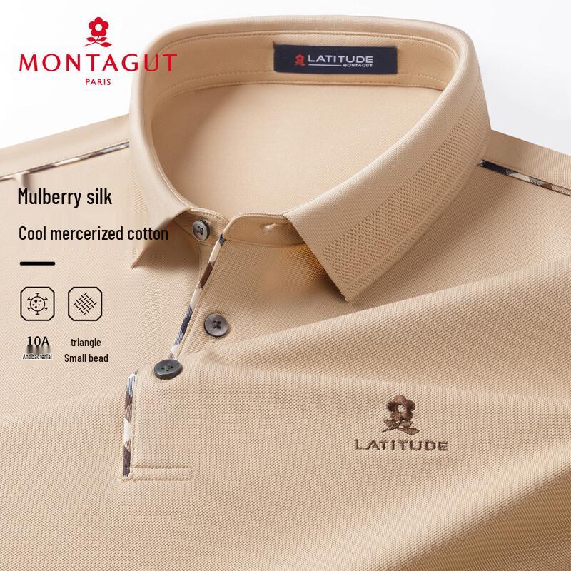 

MONTAGUT Men s Silk-Cotton Blend Polo Shirt 58