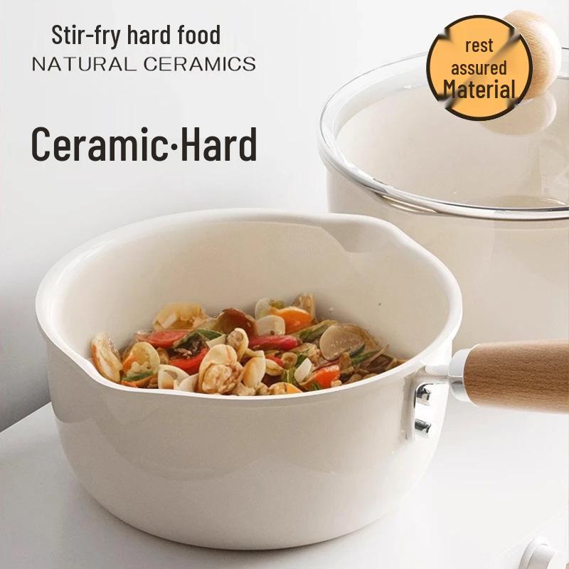 Non-Stick Ceramic Milk & Noodle Pan - Small Single-Serve Saucepan for Baby Food & More