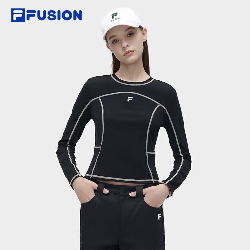 FILA FUSION Women s Contrast Stitch Long Sleeve Knit Top S
