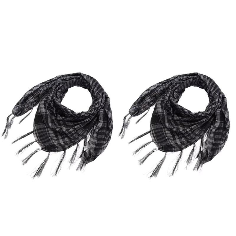 123Pcs Tactical Keffiyeh Shemagh Arab Scarf Shawl Neck Cover Head Wrap Cotton Winter Scarves Men'S Outdoor Hiking Shawl