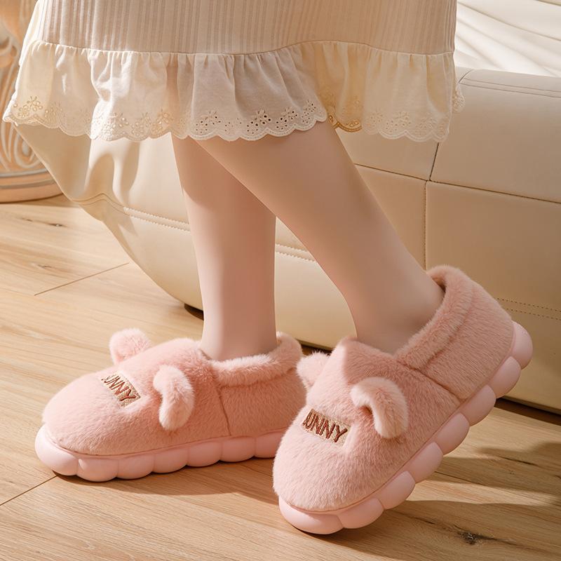 Plush autumn and winter cotton shoes new home indoor couple warm plush cotton slippers