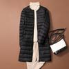 Women's Down Jacket Mid Long Autumn Round Neck Jacket