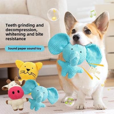 Dog Interaction Training Cute Animal Plush Sound Toy Cat Decompression Bite-resistant Pet Toys