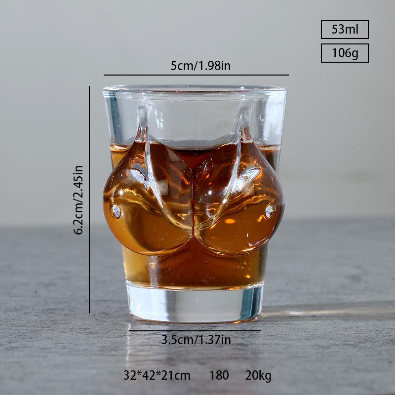 1 יחידה כוס בירה מזכוכית בצורת גוף חדשה, כלי שתייה שקוף לקוקטיילים ומיצים, כוס יין מצחיקה, בר וקפה