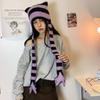 Y2K Subculture  Girl Sweet Cool Style Hat Star Striped Plush Knitted Hat