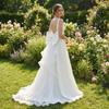 Classical Wedding Sash Bows Waist Decoration Large Bows Towing Multilayer Sheer Veil For Wedding Bride Waist Styling