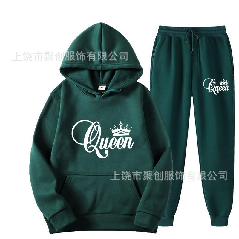 Mens Womens Hooded Sweatshirt Jogger Pants Set Casual Streetwear Outfit Sporty Loose Fit