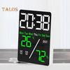 Large Digital Wall Clock Compact Design Portable Battery Powered Temperature Display LED Alarm Clock with Big Digits