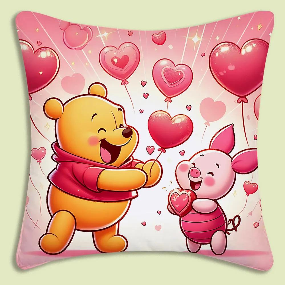 Мультяшная наволочка Винни-Пух Мультяшная декоративная наволочка для дивана Домашняя печать Милая наволочка для подушки 40cmx40cm
