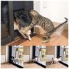 Pet Screen Door Cat Door Sliding Screen Pet Door with Magnetic Flap Lock Automatically for Small