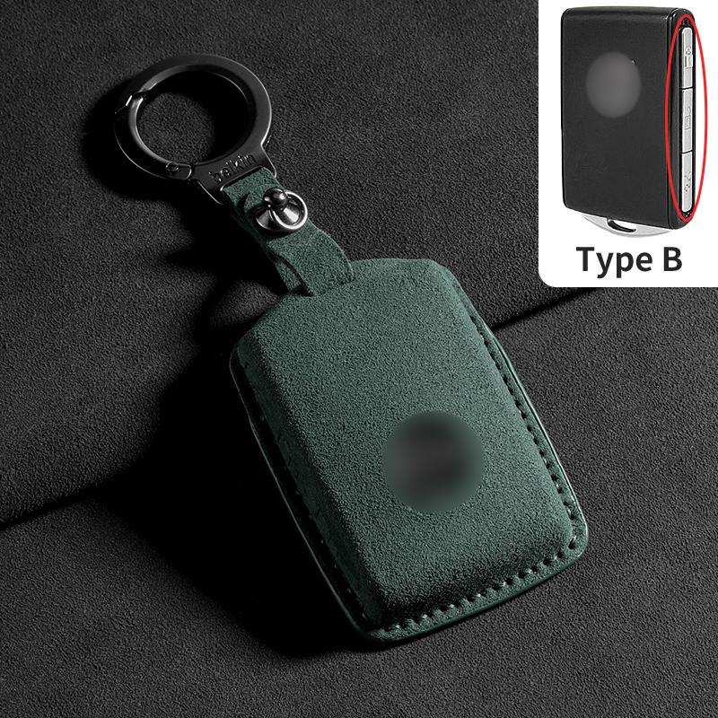 In-stock  Full-cover Suede Car Key Fob Case, Suitable for Volvo S60, S90, XC40, XC60, XC90 High Quality Keychain Accessory