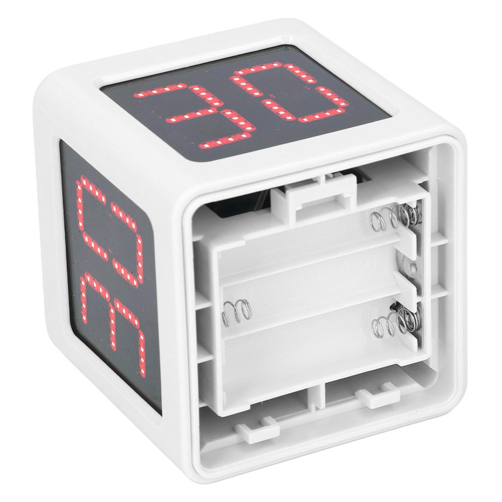 Kube Timer 1,4in 4-sidet Digital Shot Nedtelling Stoppeklokke for Privat Poker Sjakk Kasinoer Hvit