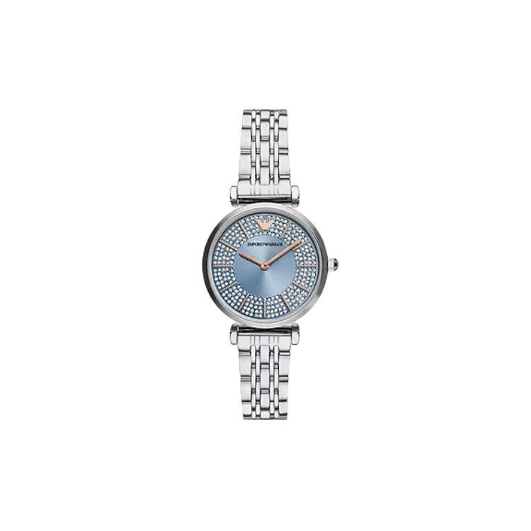 

Emporio Armani Quartz Watch Stainless Steel Band 32Mm Blue Dial 30M Water Resistant Women watches AR11594 Curated Box+Shopping Bag