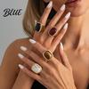 Vintage Style Ring/Earrings Women Ring/Earrings with Large Square Stone Retro