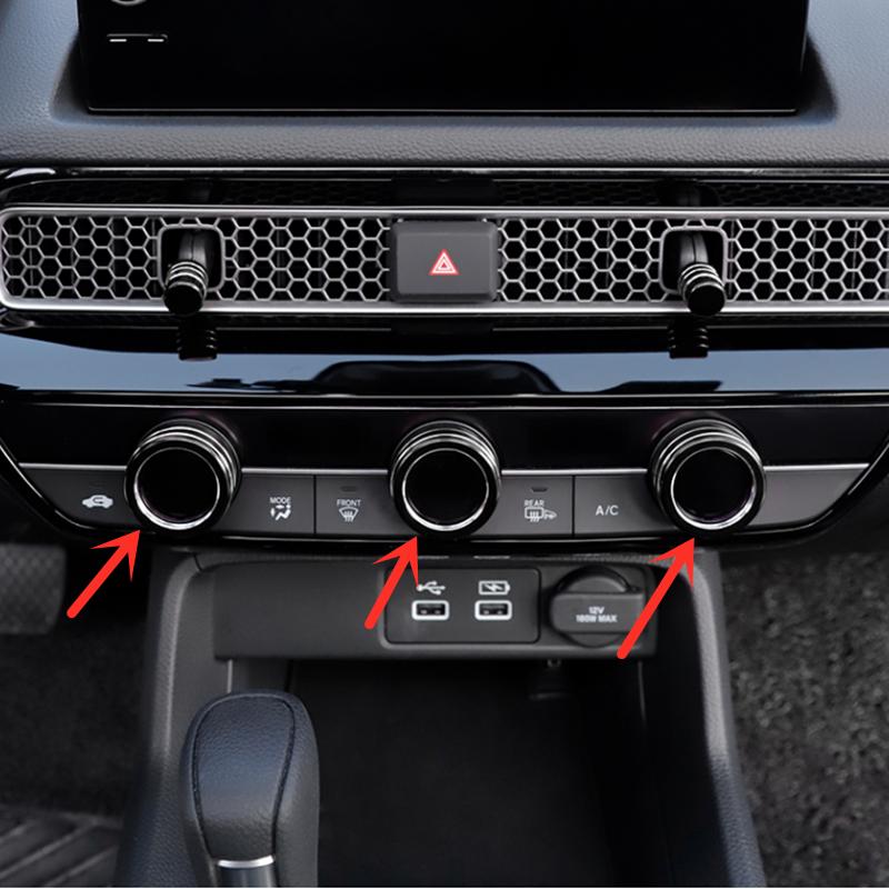 Dashboard Console Air Condition Knob Black Trim For Honda Civic