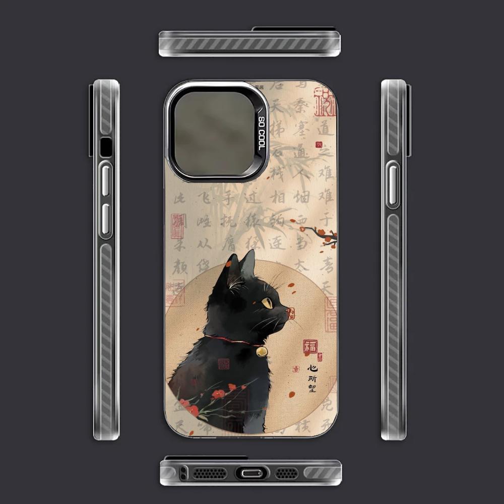 National Style Cat Trendy Phone Case Suitable for iPhone 17 16 15 14 13 12 11 Pro/Max/Plus Anti Drop and Shockproof Back Cover